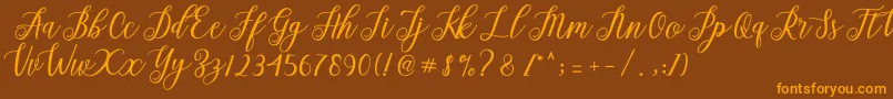 Alista  Font – Orange Fonts on Brown Background