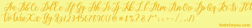 Alista  Font – Orange Fonts on Yellow Background