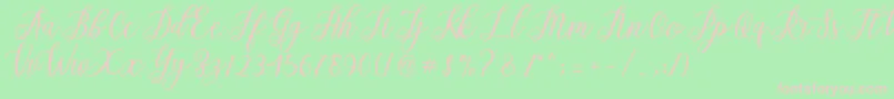 Fonte Alista  – fontes rosa em um fundo verde