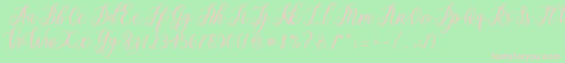 Alista  Font – Pink Fonts on Green Background