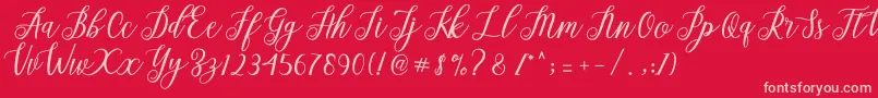 Alista  Font – Pink Fonts on Red Background