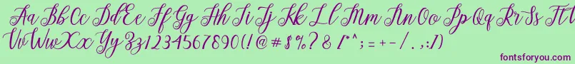 Alista  Font – Purple Fonts on Green Background