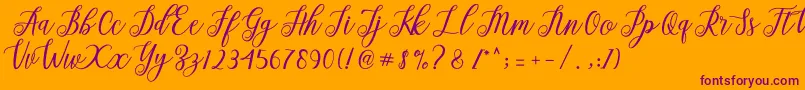 Alista  Font – Purple Fonts on Orange Background