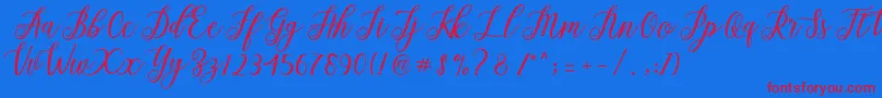 Alista  Font – Red Fonts on Blue Background