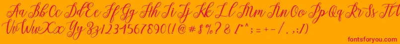 Alista  Font – Red Fonts on Orange Background