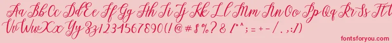 Alista  Font – Red Fonts on Pink Background