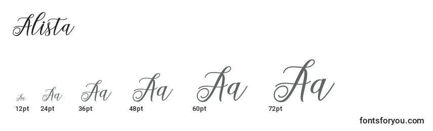 Alista  Font Sizes