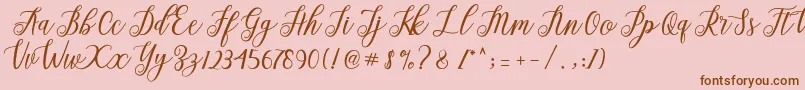 fuente Alista  – Fuentes Marrones Sobre Fondo Rosa