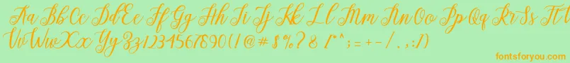 Alista  Font – Orange Fonts on Green Background