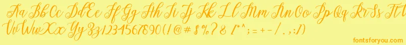 Alista  Font – Orange Fonts on Yellow Background