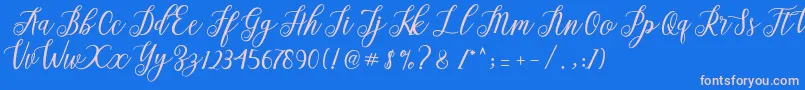 Police Alista  – polices roses sur fond bleu