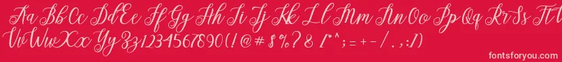 Alista  Font – Pink Fonts on Red Background