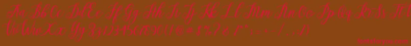 Alista  Font – Red Fonts on Brown Background