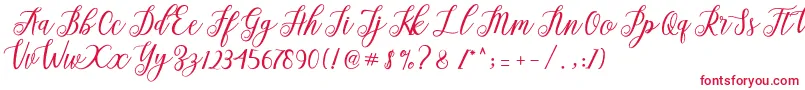 Alista -Schriftart – Rote Schriften auf weißem Hintergrund