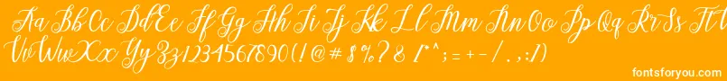 Alista -Schriftart – Weiße Schriften auf orangefarbenem Hintergrund