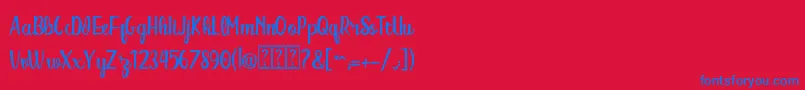 Alitta DEMO-Schriftart – Blaue Schriften auf rotem Hintergrund
