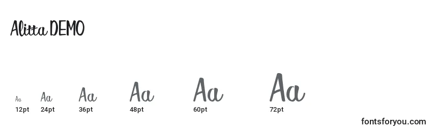 Größen der Schriftart Alitta DEMO