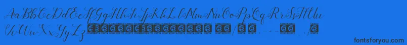 Aliyah PersonalUse-Schriftart – Schwarze Schriften auf blauem Hintergrund