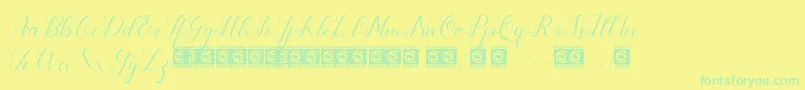 Aliyah PersonalUse Font – Green Fonts on Yellow Background