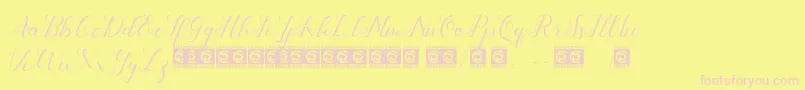 Aliyah PersonalUse-Schriftart – Rosa Schriften auf gelbem Hintergrund