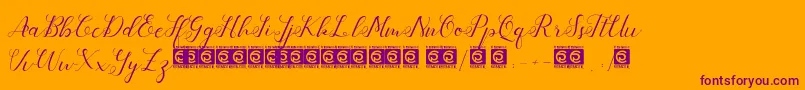 Aliyah PersonalUse-Schriftart – Violette Schriften auf orangefarbenem Hintergrund