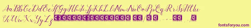 Aliyah PersonalUse Font – Purple Fonts on Yellow Background