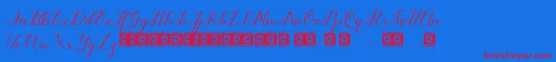 Шрифт Aliyah PersonalUse – красные шрифты на синем фоне