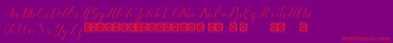 Aliyah PersonalUse-Schriftart – Rote Schriften auf violettem Hintergrund