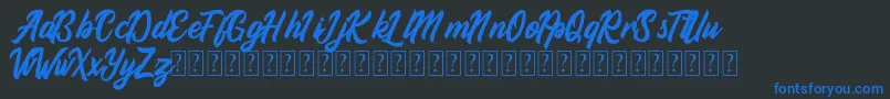 Aliyah-Schriftart – Blaue Schriften auf schwarzem Hintergrund