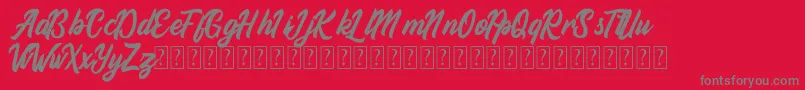 Aliyah Font – Gray Fonts on Red Background