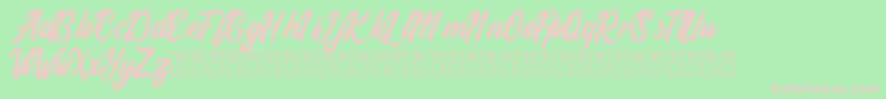 フォントAliyah – 緑の背景にピンクのフォント