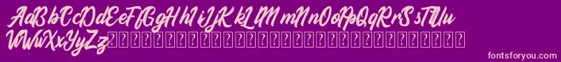 Aliyah Font – Pink Fonts on Purple Background