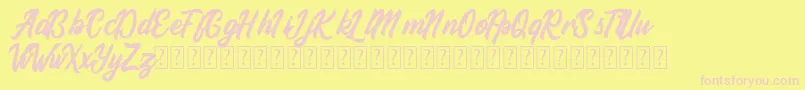 Aliyah Font – Pink Fonts on Yellow Background