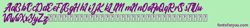 Aliyah Font – Purple Fonts on Green Background
