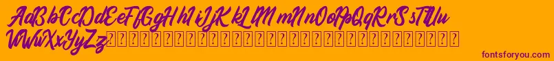 Aliyah Font – Purple Fonts on Orange Background