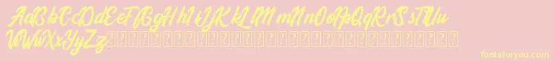 Aliyah Font – Yellow Fonts on Pink Background
