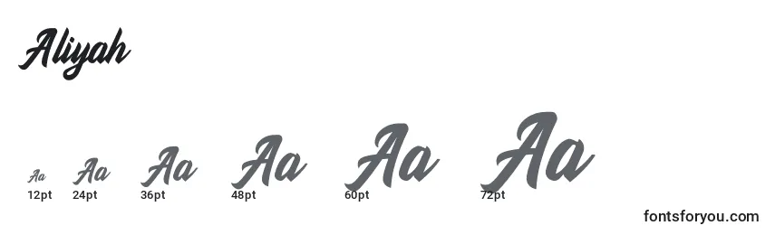 Aliyah Font Sizes