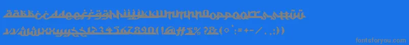 フォントAlkhoufi – 青い背景に灰色の文字