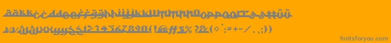 フォントAlkhoufi – オレンジの背景に灰色の文字