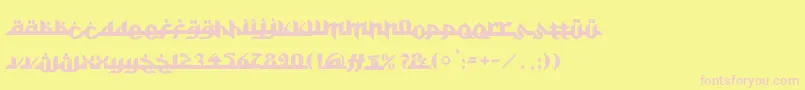 Alkhoufi-fontti – vaaleanpunaiset fontit keltaisella taustalla