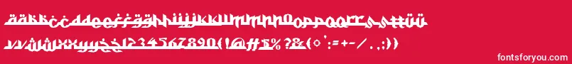 フォントAlkhoufi – 赤い背景に白い文字