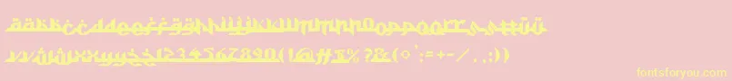 Alkhoufi Font – Yellow Fonts on Pink Background