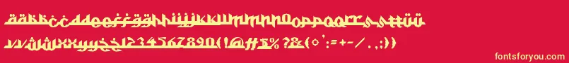 フォントAlkhoufi – 黄色の文字、赤い背景