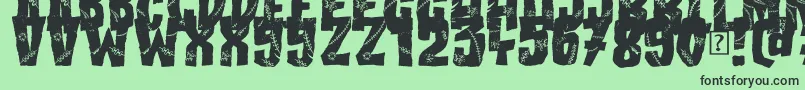 Fonte All my Stitches – fontes pretas em um fundo verde