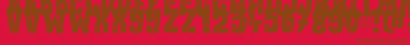 All my Stitches Font – Brown Fonts on Red Background