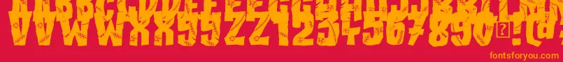 Czcionka All my Stitches – pomarańczowe czcionki na czerwonym tle