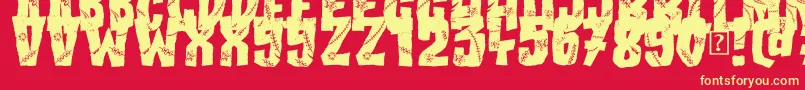 fuente All my Stitches – Fuentes Amarillas Sobre Fondo Rojo