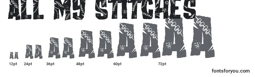 All my Stitches Font Sizes