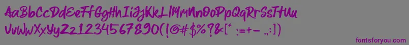 All Pony Font – Purple Fonts on Gray Background
