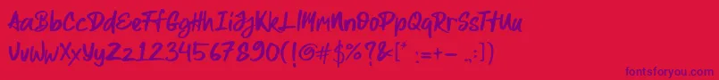 All Pony Font – Purple Fonts on Red Background